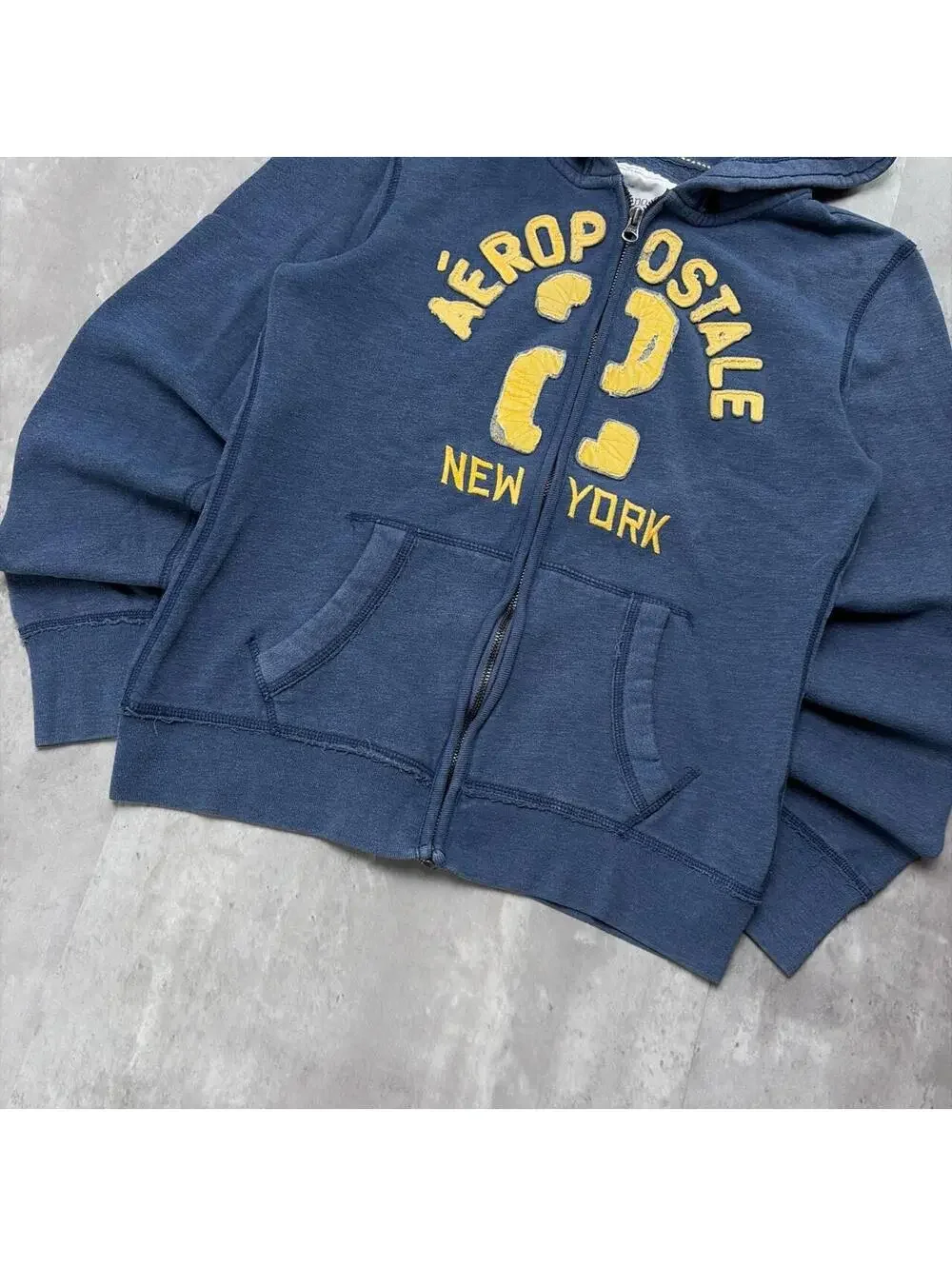 Y2K Navy Aeropostale Surf Grunge Skater Zip Up Hoodie